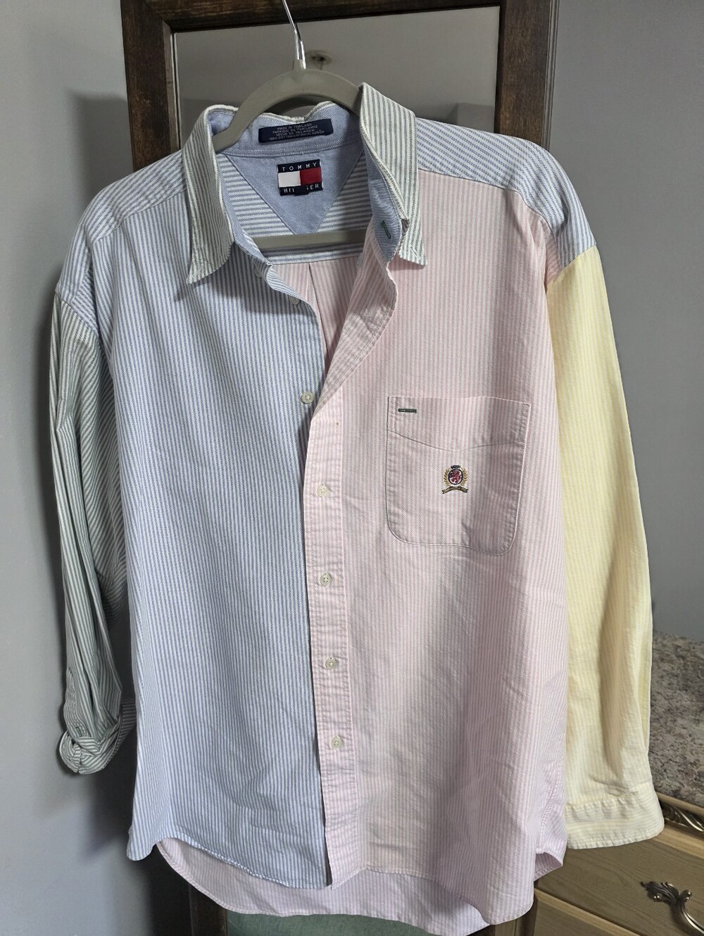 Tommy Hilfiger Pastel Patchwork Striped Button-Down Shirt